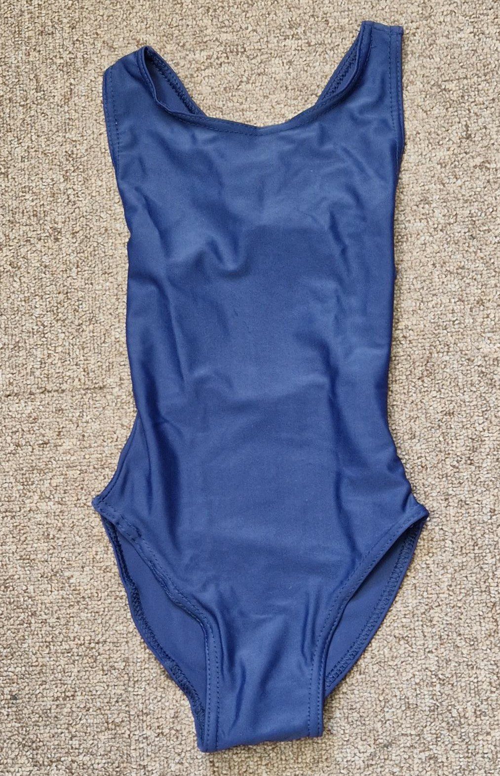 Navy Blue Swimsuit With Racer Back - DANCERS